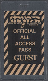 ##MUSICBP0483 - Stryper Laminated OTTO Guest Pass from the 1987 To Hell with the Devil Tour