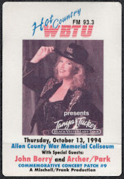 ##MUSICBP1074 - Tanya Tucker OTTO Cloth Radio Pass from 1994 at Allen County War Memorial Coliseum