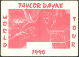 ##MUSICBP1763 - Super Rare Taylor Dayne OTTO Cloth Pass from the 1990 World Tour - Roosevelt Island, King Kong