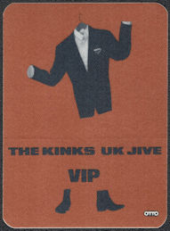 ##MUSICBP0976 - The Kinks OTTO Cloth VIP Backstage Pass from the 1989 UK Jive Tour