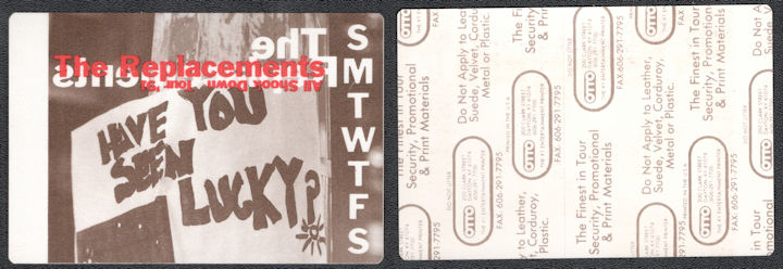 ##MUSICBP1053 - The Replacements Cloth Backstage Pass from the 1991 All Shook Down Tour
