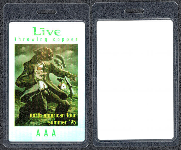 ##MUSICBP1291 - 1995 "Live" Laminated Backstage Pass from the "Throwing Copper" Tour