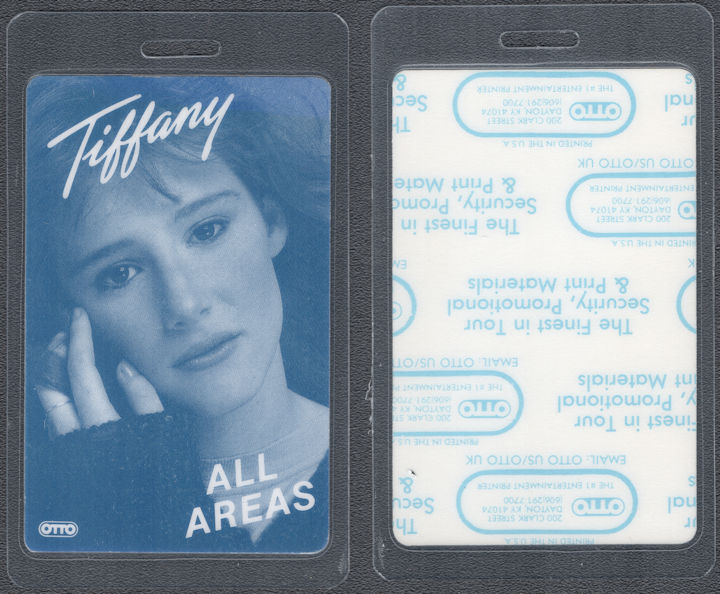 ##MUSICBP1740 - Tiffany OTTO Laminated All Areas Pass from the 1988 Tour - Tiffany Darwish
