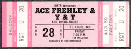 #MUSICBPT0623 - 1987 Ace Frehley (KISS) & Y & T Ticket from a Kiel Opera House Concert
