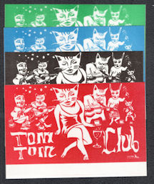 ##MUSICBP1091 -  Set of 4 Different Colored Tom Tom Club OTTO Cloth Passes