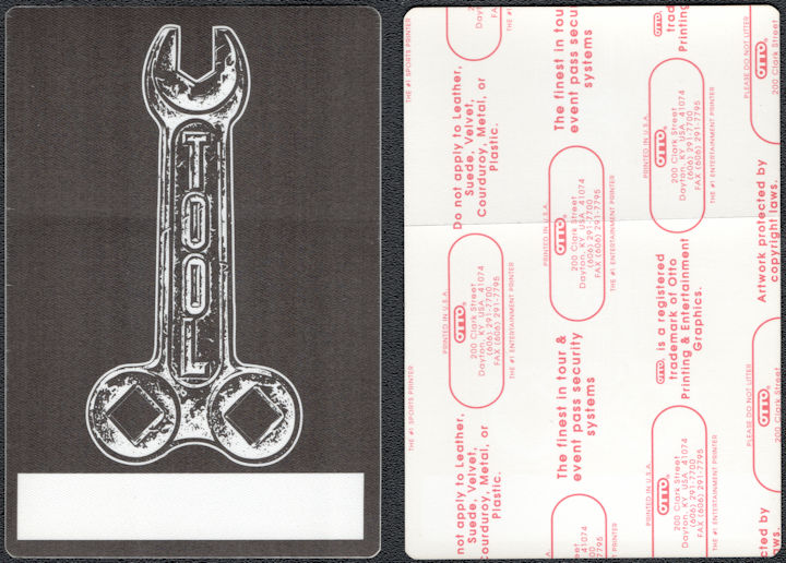 ##MUSICBP1855 - Rare Tool OTTO Cloth Backstage Pass from the 1991 72826 Tour
