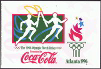 #CC201 - Atlanta 1996 Olympic Torch Relay Coca Cola Postcard