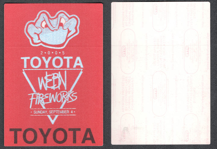 ##MUSICBP1139 - 2005 Toyota/WEBN Cincinnati Fireworks OTTO Cloth Souvenir Pass