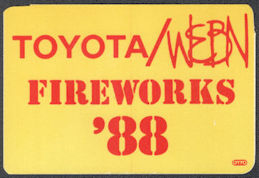 ##FI289 - 1988 Toyota/WEBN Cincinnati Fireworks OTTO Cloth Souvenir Pass