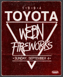 ##MUSICBP1134 - 1994 Toyota/WEBN Cincinnati Fireworks OTTO Cloth Souvenir Pass 