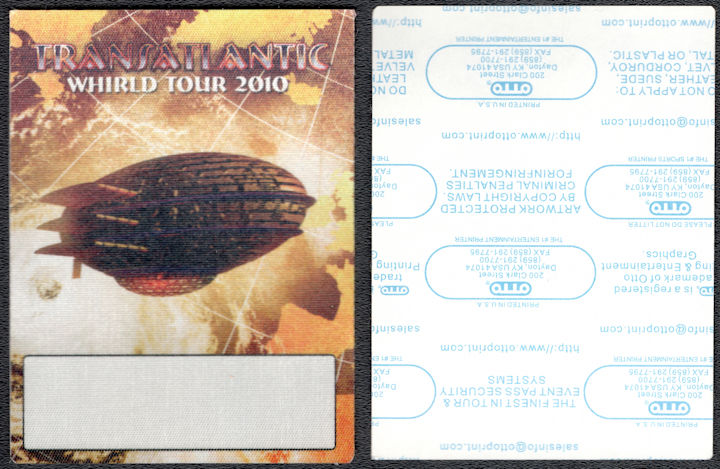 ##MUSICBP1206 - Transatlantic OTTO Cloth Backstage Pass from the 2010 Whirld Tour