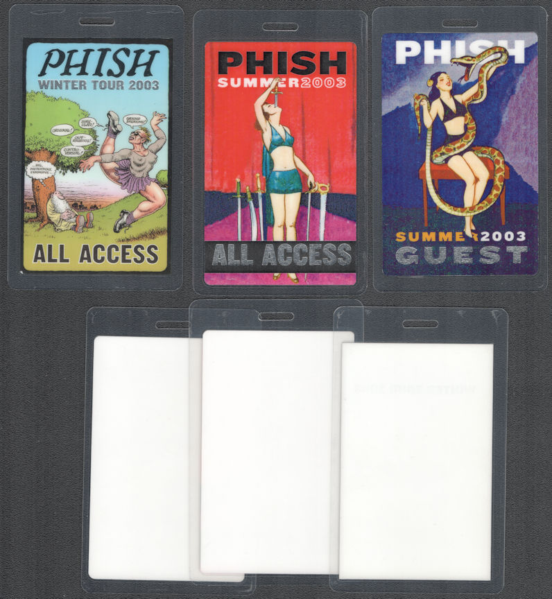 ##MUSICBP1898  - Three Different Phish Laminated OTTO Backstage Passes from 2003