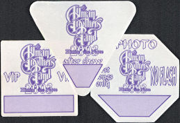 ##MUSICBP0282  - Three Different Allman Brothers Band Cloth OTTO Backstage Pass from the 2003 Hittin' the Note Tour - VIP, After Show, and Photo