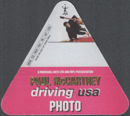 ##MUSICBP2023 - Triangular Paul McCartney Cloth Otto Backstage Pass from the 2002 Driving USA Tour