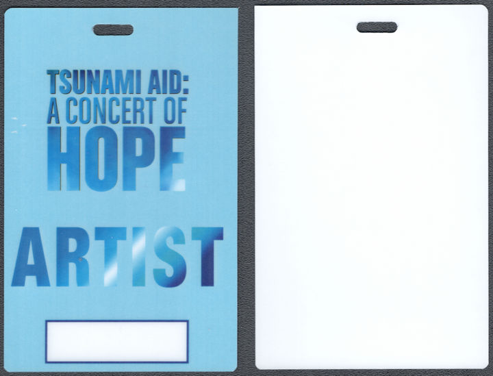 ##MUSICBP1551 - 2005 Tsunami Aid, A Concert of Hope OTTO Sheet Laminate Artist Pass - Madonna, Roger Waters, Clapton