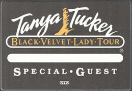 ##MUSICBP1746 - Tanya Tucker OTTO Cloth Special Guest Pass from the 1993 Black Velvet Lady Tour