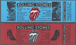 ##MUSICBPT0060 - Pair of Rolling Stones Ticket for the Concert at Candlestick Park on Oct 18th 1981 - Originals
