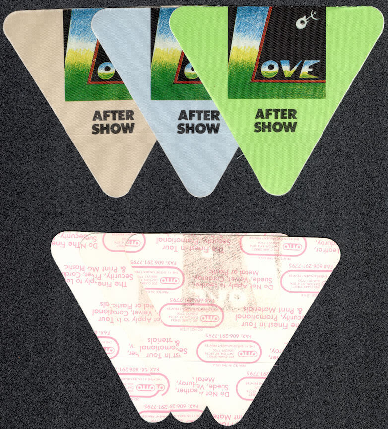 ##MUSICBP1090 -  Set of 3 U2 OTTO Cloth After Show Passes from the Lovetown Tour
