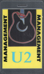 ##MUSICBP1970 - U2 OTTO Laminated Management Pass from the 1992 Zoo TV Tour