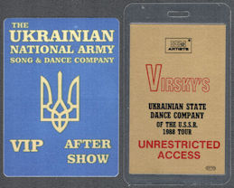 ##MUSICBP1392 - Pair of 1988 and 1997 Ukrainian Dance Company OTTO Cloth and Laminated Passes 