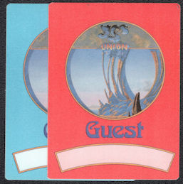 ##MUSICBP1212 - Pair of Yes OTTO Cloth Backstage Guest Passes from the 1991 Union Tour