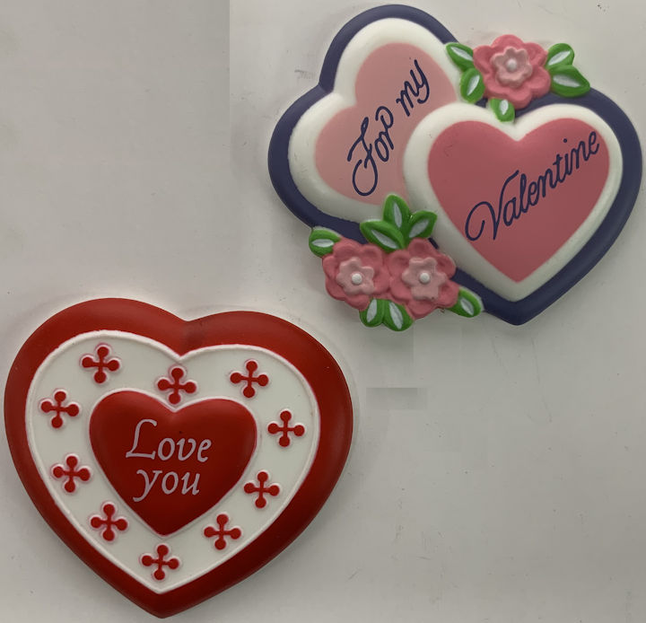 #HH220 - Group of 2 Different Large Valentines Day Magnets