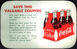 #CC372 - Group of 4 "Valuable" Free Coca Cola Carton Coupons