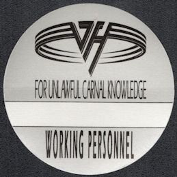 ##MUSICBP1102 - Van Halen OTTO Cloth Working Personnel from the 1991 For Unlawful Carnal Knowledge Tour