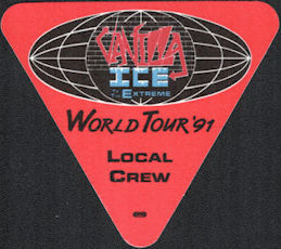 ##MUSICBP0195 - Vanilla Ice Local Crew OTTO Cloth Backstage Pass from the 1991 Vanilla Ice Extreme Tour
