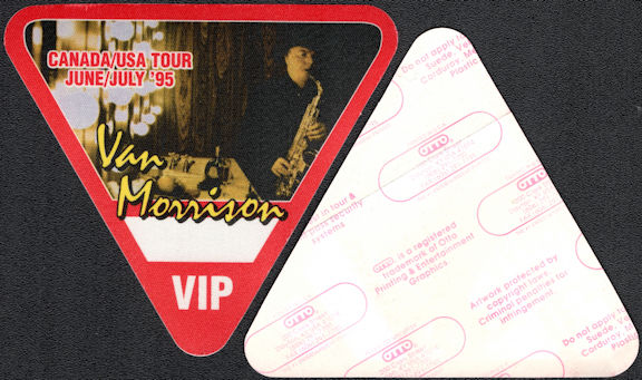 ##MUSICBP0643 - Van Morrison OTTO Cloth Backstage VIP Pass from the 1995 USA/Canada Tour