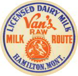 #DC042 - Early Van's Raw Milk Cap Picturing Cow