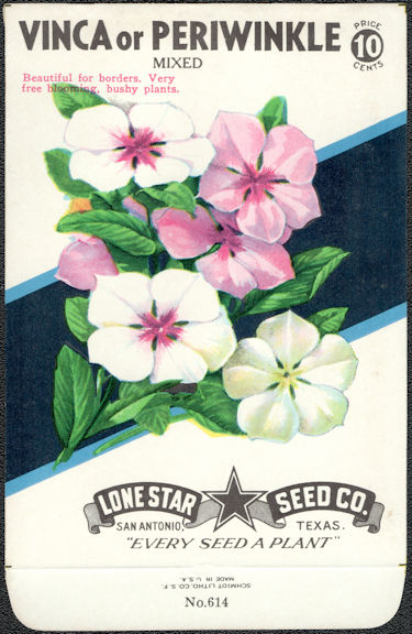 #CE040 - Mixed Vinca or Periwinkle Lone Star 10¢ Seed Pack - As Low As 50¢