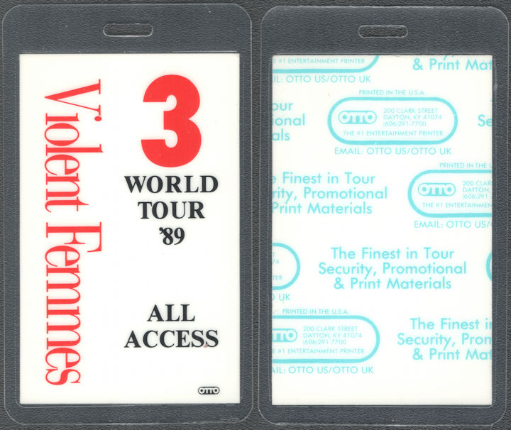 ##MUSICBP1747 - Violent Femmes OTTO Cloth All Access Pass from the 1989 World Tour