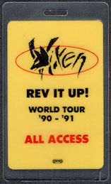 ##MUSICBP1204 - Vixen OTTO Laminated Backstage All Access Pass from the 1990/91 Rev It Up! Tour