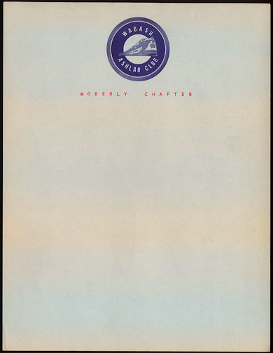 #BGTransport104 - Wabash (Railroad) Ashlar Club Letterhead - As low as 40¢ each