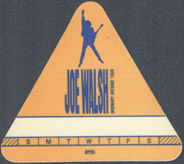 ##MUSICBP1545 - Rare Joe Walsh OTTO Cloth Backstage Pass from the 1991 Ordinary Average Tour