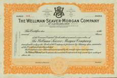 #ZZStock019 - Rare Wellman-Seaver-Morgan Stock Certificate