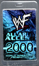 ##MUSICBP1198 - Laminated OTTO All Area Access Pass for the World Wrestling Federation (WWF) from 2000