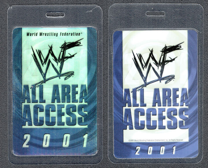 ##MUSICBP1199 - Laminated OTTO All Area Access Pass for the World Wrestling Federation (WWF) from 2001