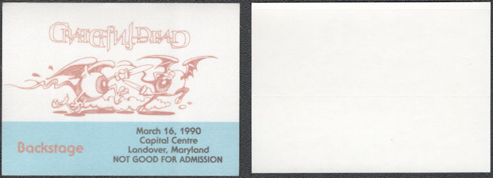 ##MUSICBP1916 -  2006 Grateful Dead Cloth OTTO Backstage Pass with Dueling Eyeballs in Honor or 1990 Concert