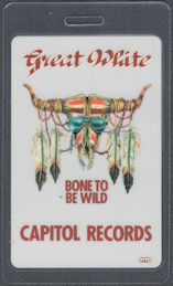 ##MUSICBP1523 - Rare Great White OTTO Laminated Backstage Pass from the 1991 Bone to be Wild Tour