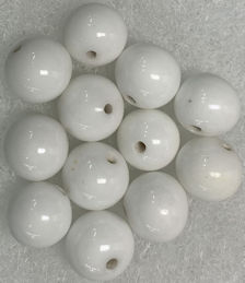 #BEADS0961 - Group of 12 - 12mm Shiny White Glass Japanese Beads