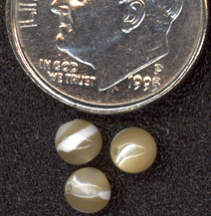 #BEADS0342 - Small shiny tan translucent bead with white Splash