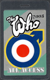 ##MUSICBP1790 - Scarce The Who OTTO Laminated All Access Pass from the 2008 Tour