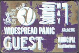 ##MUSICBP1789 - Scarce Widespread Panic OTTO Cloth Guest Pass from the 1999 New Orleans Jazz&Heritage Fest