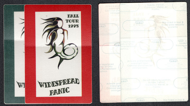 ##MUSICBP1208 - Pair of Widespread Panic OTTO Cloth Backstage Passes from the 1995 Fall Tour