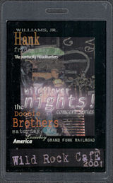 ##MUSICBP1875  - Wildflower Nights Perri Backstage Staff Pass from the 2001 Event - Hank Williams Jr., Kentucky Headhunters, Doobie Brothers