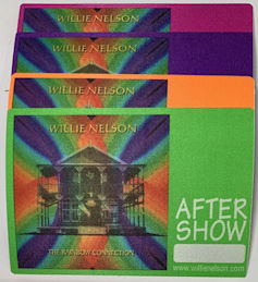 ##MUSICBP1203 - Set of 4 Different Colored Willie Nelson OTTO After Show Passes from the 2000 Rainbow Connection Tour