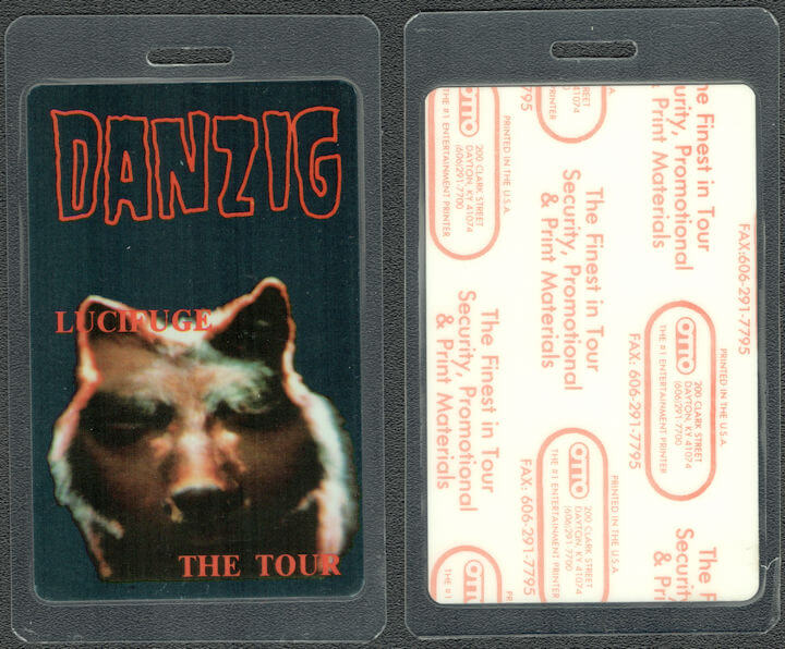 ##MUSICBP1811 - Danzig OTTO Laminated Backstage Pass from the 1990 Lucifuge Tour