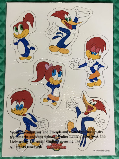 #CH490 - Licensed Sheet of 6 Woody Woodpecker Magnets